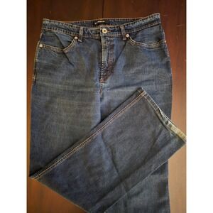 Cambio Jade Dark Wash Straight Leg Jeans Womens Size 14 44 Blue Denim Stretch